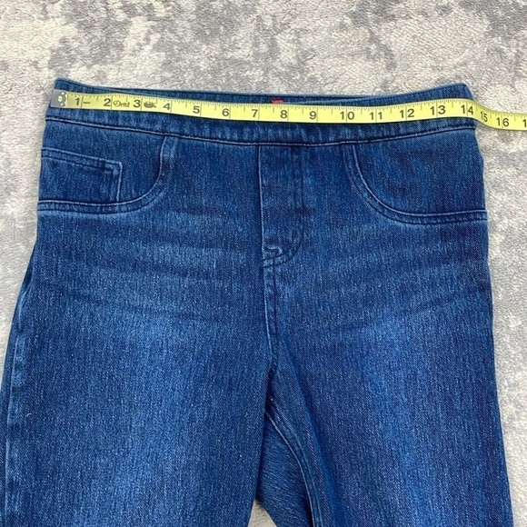 Spanx Jeanish Ankle Leggings Tummy Control Skinny Dark Wash Sz M - Picture 10 of 15